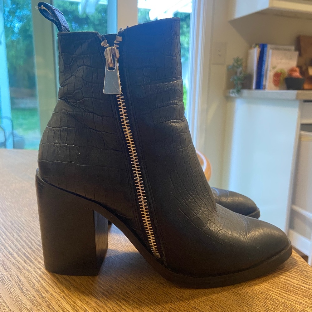 Steve Madden snake leather booties